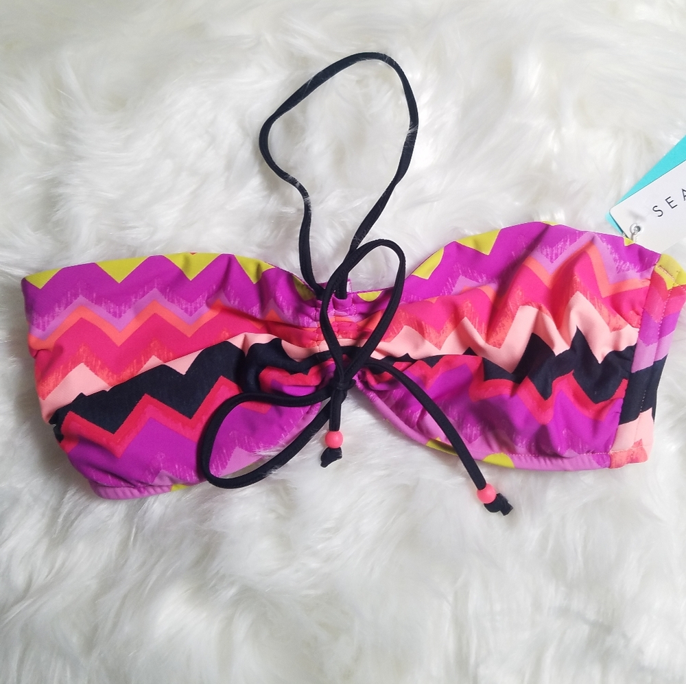 Seafolly Chevron Soundwaves Bikini Top 12 DD